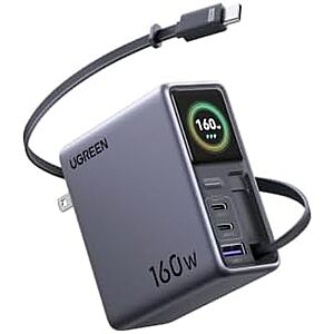 [NEW] $99.99 | UGREEN Nexode Pro 160W Charger with Retractable Cable at Amazon