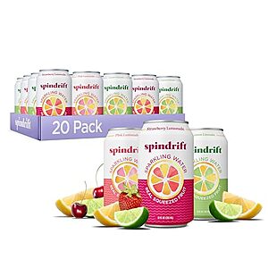 [SnS, AC] $10.83 | 20-Pack 12-Oz Spindrift Sparkling Water (Lemonade 3 Flavor Variety) at Amazon (54.1￠ each)