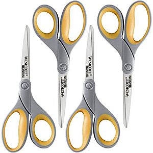 $10.19* | 4-Pack Westcott 8" Soft Handle Titanium Bonded Scissors at Amazon ($2.55 each)