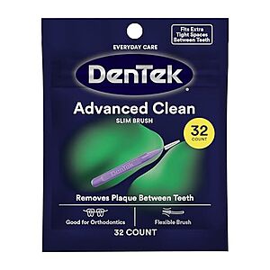 [SnS, AC] $2.42* | 32-Count DenTek Slim Brush Advanced Clean Interdental Brushes at Amazon