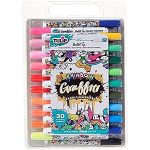 [NEW] $9.99 | 30-Pack TULIP Graffiti Fabric Markers at Amazon