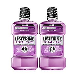 [SnS, AC] $9.57* | 2-Pk 33.8-Oz Listerine Total Care Anticavity Fluoride Mouthwash at Amazon