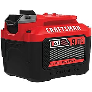 $79 | CRAFTSMAN V20 Lithium Ion Battery for Power Tools, 9 Ah, LED Charge Indicator (CMCB209) at Amazon