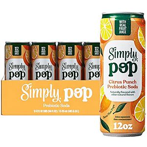 [SnS] $13.11* | 12-Pack 12-Oz Simply POP Prebiotic Soda (Citrus Punch) at Amazon ($1.09 each)