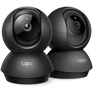 $36.96* | 2-Pk Tapo C210P2 2K Pan/Tilt Indoor Security Camera at Amazon