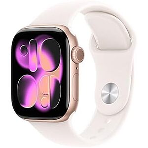 $349.97 | Apple Watch Series 11 [GPS + Cellular 42mm] Smartwatch with Rose Gold Aluminum Case w Light Blush Sport Band - S/M at Amazon