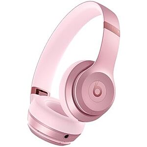 $99.95 | Beats Solo 4 - Wireless On-Ear Bluetooth Headphones, Amazon Exclusive Metallic Pink at Amazon