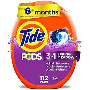 [SnS, AC] $61.19* | 4 &times; 112-Count Tide PODS Laundry Detergent Pacs (3-in-1 Spring Meadow) ($15.30 each) at Amazon