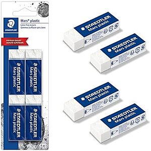 $2.99* | 4-Pack Staedtler Mars Plastic Premium Quality Latex-Free Eraser at Amazon
