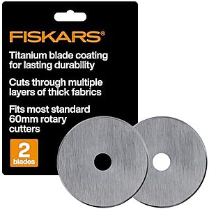 $9.98* | Fiskars 60mm Titanium Rotary Blades (2 Pack) at Amazon
