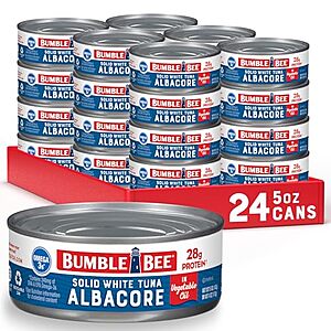 [SnS, AC] $12.26* | 24-Pack 5-Ounce Bumble Bee Solid White Albacore Tuna in Oil at Amazon