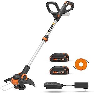 $84.99* | 12" Worx 20V WG163 GT 3.0 Cordless PowerShare String Trimmer + 2 Batteries + $2.08 credit at Amazon