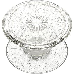 [NEW] $5.99 | PopSockets Adhesive Phone Grip, Holder- Clear Glitter at Amazon