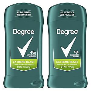 [SnS, AC] $2.94* | 2-Pk 2.7-Oz Degree Men's Antiperspirant Deodorant (Extreme Blast) at Amazon ($1.47 each)