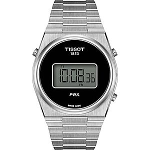 $141.95** | TISSOT Mens Digital Watch, Black Dial, Black Stainless Steel Bracelet, 40mm Case at Amazon