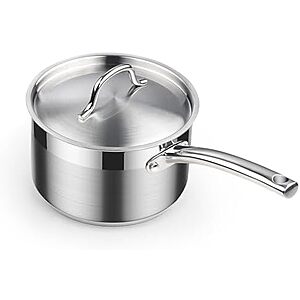 [NEW] $21.13 | Cooks Standard Professional 3 Quart Stainless Steel Saucepan with Lid at Amazon