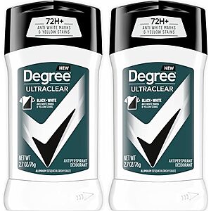 [SnS, AC] $4.39* | 2-Pk 2.7-oz Degree Men UltraClear Black + White Antiperspirant Deodorant at Amazon
