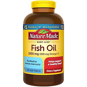 [SnS, AC] $24.83* | 2 &times; 320-Count Nature Made Burp-Less Fish Oil 1000mg Softgels ($12.41 each) at Amazon