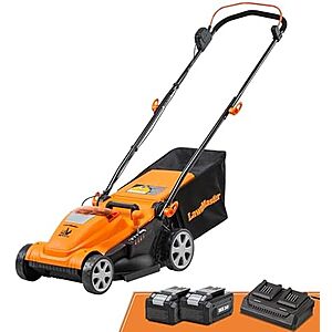$113.65 | LawnMaster CLMF4815E 48V MAX 15-inch Brushless Cordless Lawn Mower | 2X24V MAX 4.0Ah Battery, Dual Charger at Amazon