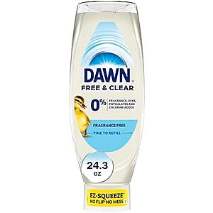 [SnS, AC] $10.23 | 3 &times; 24.3-Ounce Dawn Free & Clear EZ-Squeeze Unscented Dish Soap ($3.41 each) at Amazon