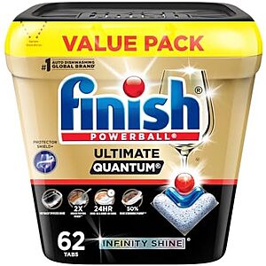 [SnS, AC] $34.85* | 3 &times; 62-ct Finish Ultimate Quantum Infinity Shine Dishwasher Detergent Pods ($11.62 each) at Amazon