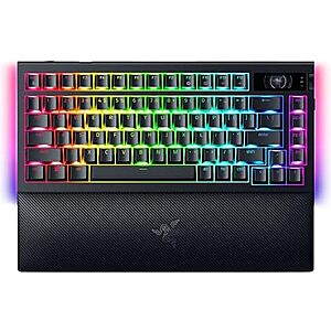 [NEW] $199.99 | Razer BlackWidow V4 Pro 75% Wireless Gaming Keyboard, Orange Switches at Amazon
