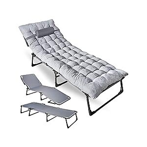 $39.99 | Folding Cot & Pad Mattress 4 Position at Woot!