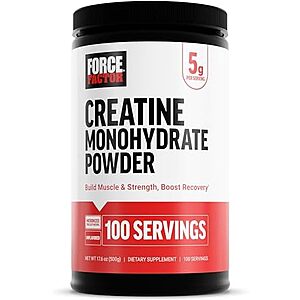 [SnS, AC] $9.13 | 1.1-Pound Force Factor Creatine Monohydrate Powder (Unflavored) at Amazon