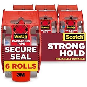 [NEW, AC] $9.86 | 6-Count Scotch Secure Seal Packing Tape, Ultra Clear, 1.88 in x 800 in. at Amazon ($1.64 each)
