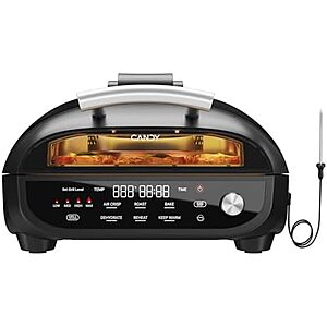 $90.02* | Candy Indoor Grill & Air Fryer with Ceramic Accessories, 500&deg;F Max, 7-IN-1 Digital Display, 5.2 QT Electric Low Smoke with View Window, 1500W at Amazon