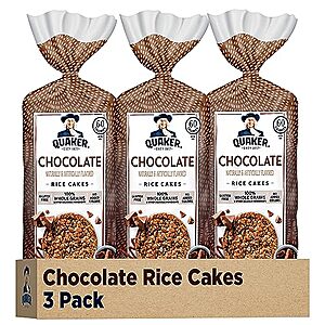 [SnS, AC] $8.61** | 3-Pack 7.23-Oz Quaker Large Rice Cakes (Chocolate) at Amazon ($2.87 each)