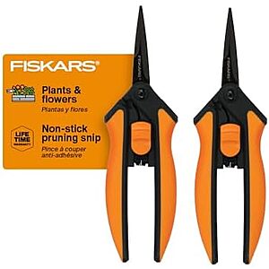 $17.98* | 2-Pk 6" Fiskars Micro-Tip Pruning Snips at Amazon