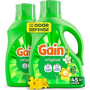 [SnS, AC] $31.03 | 4 &times; 2-Pack 65-Oz Gain Laundry Detergent Liquid Soap (Original Fresh) ($7.76 each) at Amazon