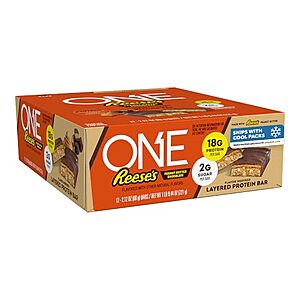 $19.99 | 12-Pack 2.12-Oz ONE Reese's Peanut Butter Chocolate Protein Bars at Amazon
