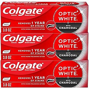 [SnS, AC] $28.58 | 3 &times; 3-Pack 3.8-Oz Colgate Optic White Charcoal Whitening Toothpaste ($9.53 each) at Amazon