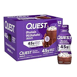 [SnS, AC] $53.97 | 2 &times; 12-Pack 14-Oz Quest Protein Milkshake (Chocolate) ($26.98 each) at Amazon