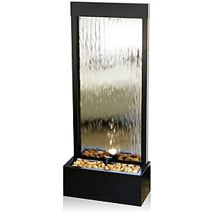 [AC] $252.80 | Alpine Corporation - Mirror Waterfall Fountain with Stones & Lights - 48 Inches (Silver) at Amazon