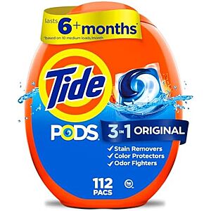 [SnS, AC] $62.10* | 4 &times; 112-Count Tide PODS Laundry Detergent Pacs (Original) ($15.53 each) + $15 credit at Amazon