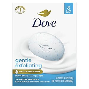 [SnS, AC] $22.08 | 3 &times; 8-Pack 3.75-Oz Dove Beauty Bar Soap (Gentle Exfoliating) ($7.36 each) at Amazon