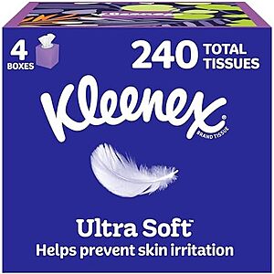 [SnS, AC] $5.17* | 4-Pack 60-Count Kleenex Ultra Soft Facial Tissues at Amazon