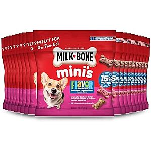 [NEW, SnS] $9.47 | 20-Pack 2.5-Oz Milk-Bone Flavor Snacks Mini's Dog Treats at Amazon