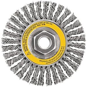 [NEW] $17.99 | DEWALT DW49202 6-1/2-Inch by 5/8-Inch-11 HP .020 Carbon Stringer Wire Wheel at Amazon