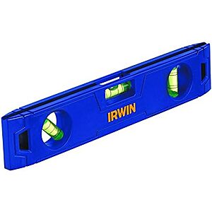 $4.99 | Irwin Tools 1794159 9-Inch 50 Magnetic Torpedo Level, Blue at Amazon