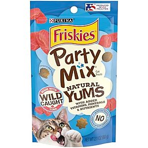 [NEW, SnS] $8.45 | 10-Pack 2.1-Oz Friskies Purina Natural Cat Treats, Party Mix Natural Yums With Wild Tuna at Amazon