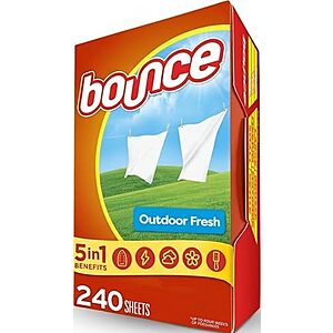 [SnS, AC] $21.18* | 4 &times; 240-Count Bounce Dryer Sheets (Outdoor Fresh) ($5.30 each) at Amazon