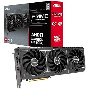 $629.99 | ASUS Prime AMD Radeon RX 9070 16GB GDDR6 OC Edition Graphics Card at Amazon