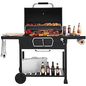 $165 | Royal Gourmet CD2030AN Deluxe 30-Inch Charcoal Grill, Collapsible Tables at Amazon
