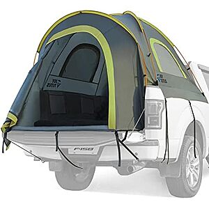 [Prime] $89.99* | 5' JOYTUTUS Pickup Truck Bed Tent for 2 People w/ Rainfly & Aluminum Poles (Green) + Hex Key Wrench Set at Amazon