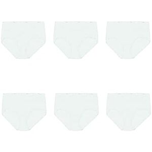 $7.24* | 6-Pk Hanes Women's High-Waisted Cotton Brief Underwear (White) at Amazon