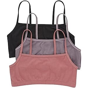 $7.64* | 3-Pk Hanes Women's Cotton String Bralettes (Black or Black/Fig/Red) at Amazon